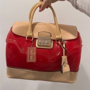 Vintage Furla Jelly Candy Bag – Red & Cream